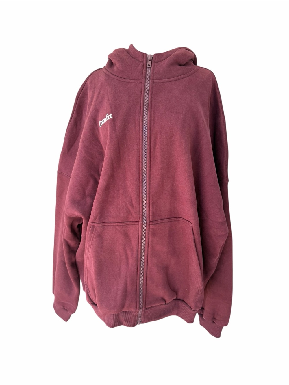 Comfrt Comfort Cloud Zip Up Hoodie Maroon Size XXL 2X Loungewear NWT Fleece - Picture 6 of 7